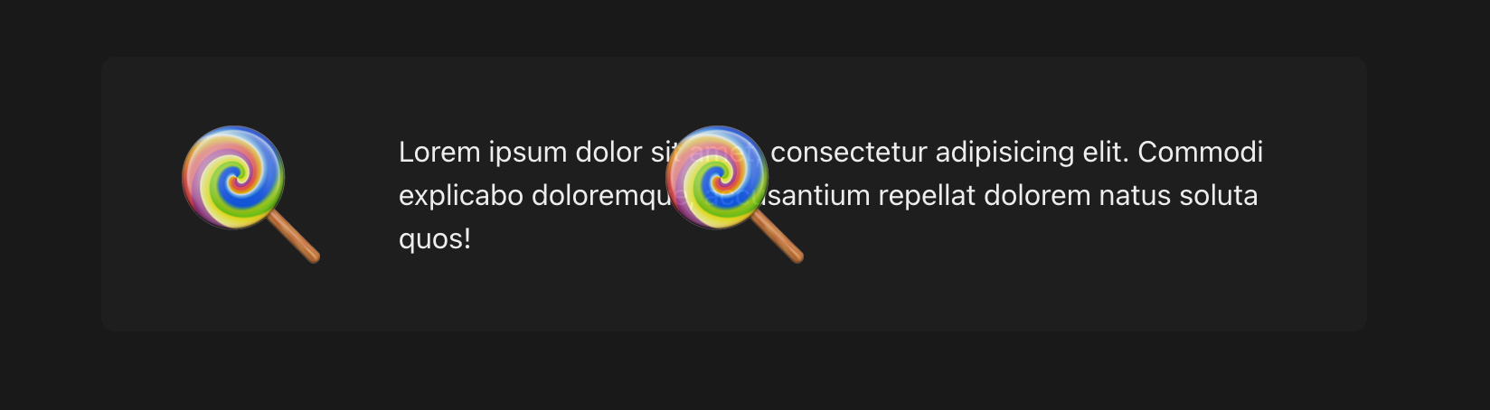 Emoji over the content
