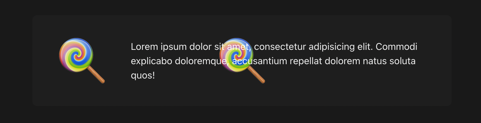 Emoji under the content